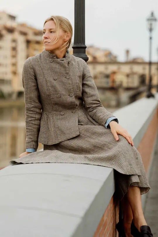 Moor – Tailored Linen Jacket with Mandarin Collar