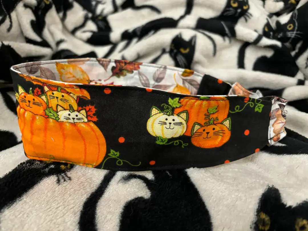 Pumpkin Cat Reversible Headband