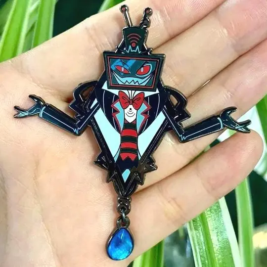 Vox Portrait Enamel Pin | Hazbin Hotel Fanart