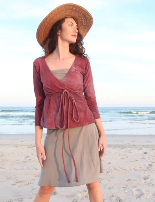 Drawstring Wrap Simplicity Cropped Shirt
