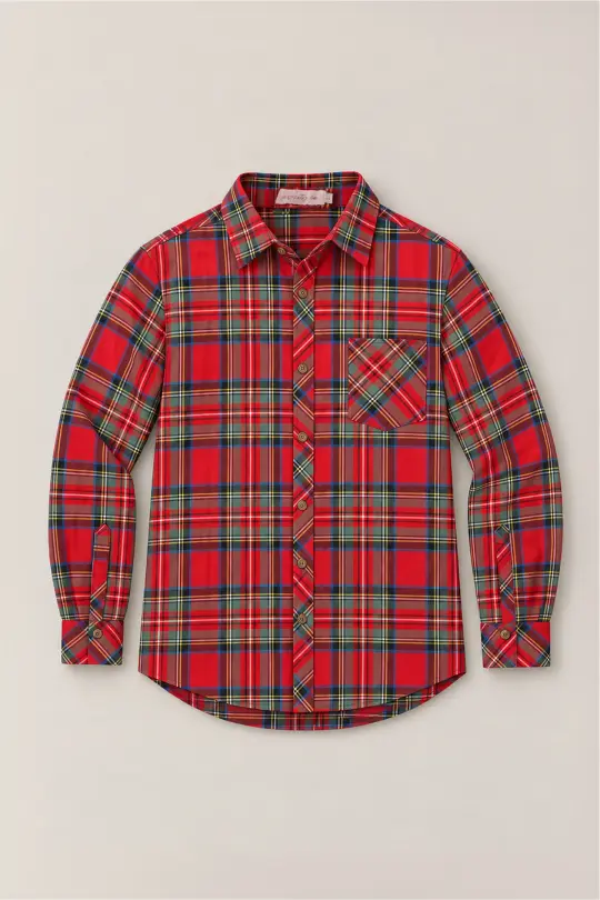 Mens John Shirt in Holiday Plaid