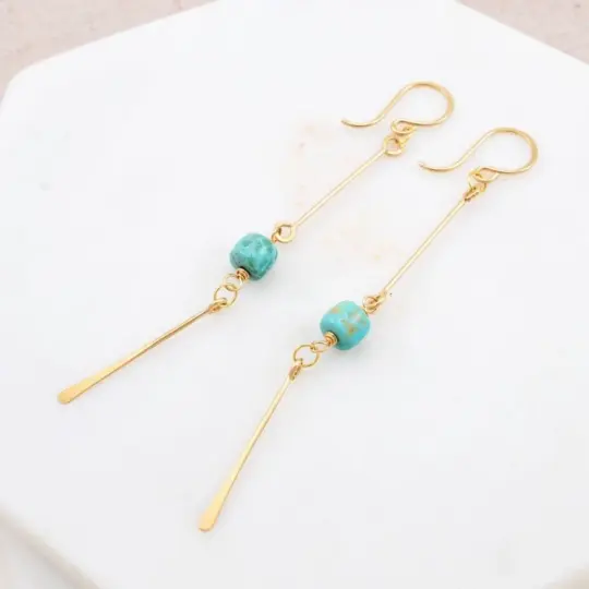 Turquoise Fringe Drop Earring