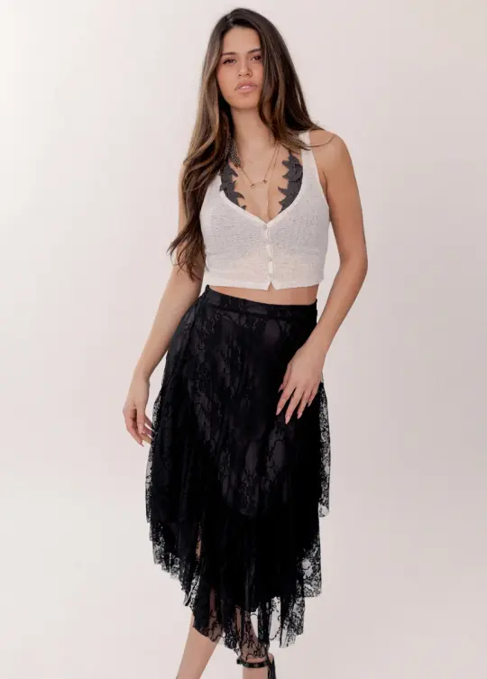 Candy Skirt in Lace Black