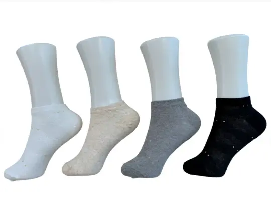 Women's cotton blend lightweight ankle socks (4 colors)