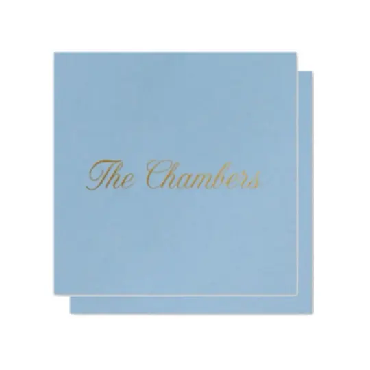 Custom Blue Square & Gold Foil Square Gift Tag