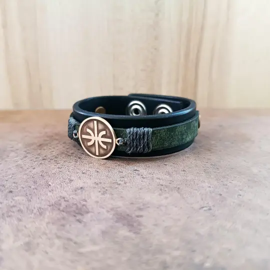 The Delphic Epsilon Leather Talisman | "Know Thyself" Greek Philosophy Bracelet