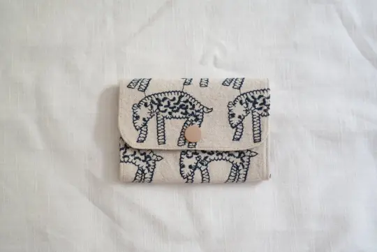 Embroidered Leopard Zip Card & Coin Pouch
