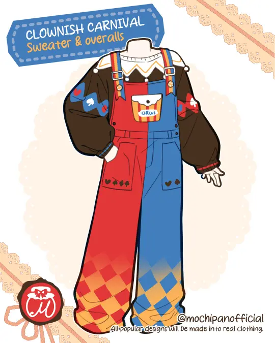 (Interest Check) Clownish Carnival Sweater & Overalls (In Development)