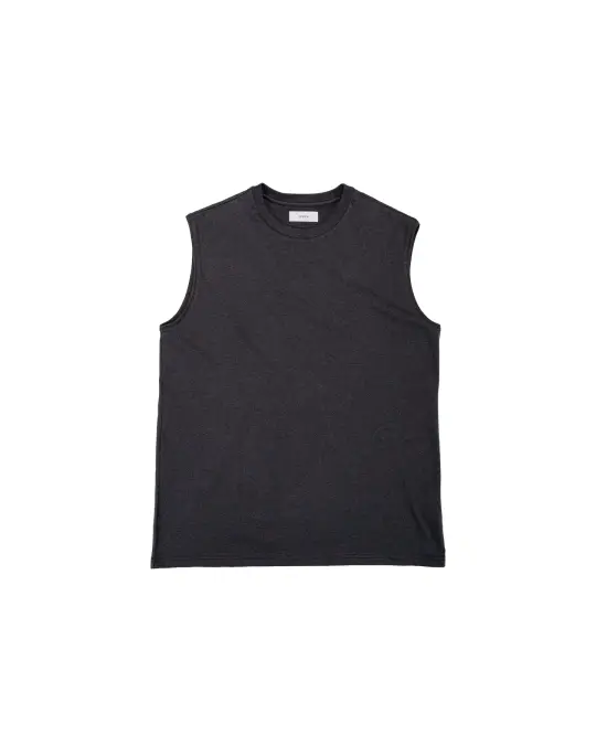 marka Sleeveless Tee 40/2 Organic Cotton Knit Heather Black