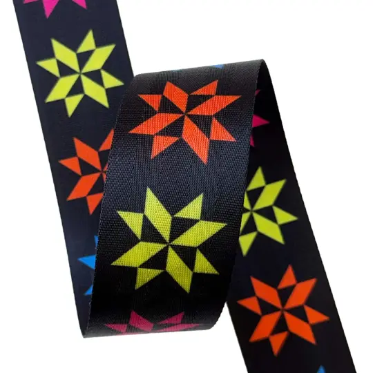 Colorful Sawtooth Stars Webbing 2in x 12yds