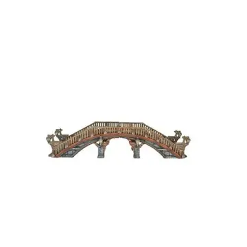 Fully painted 28mm 3D-printed arched wooden bridge — tabletop RPG terrain for D&D, Pathfinder & wargaming