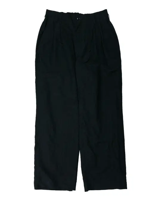 Sage de Cret WO/LI Tumble Washed Double Pleated Baggy Pants Black