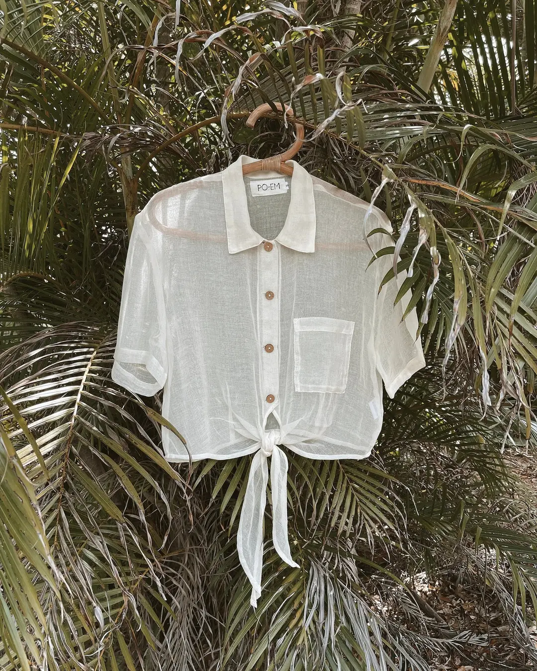 Handwoven Gauze Tie-Top in Natural Cotton