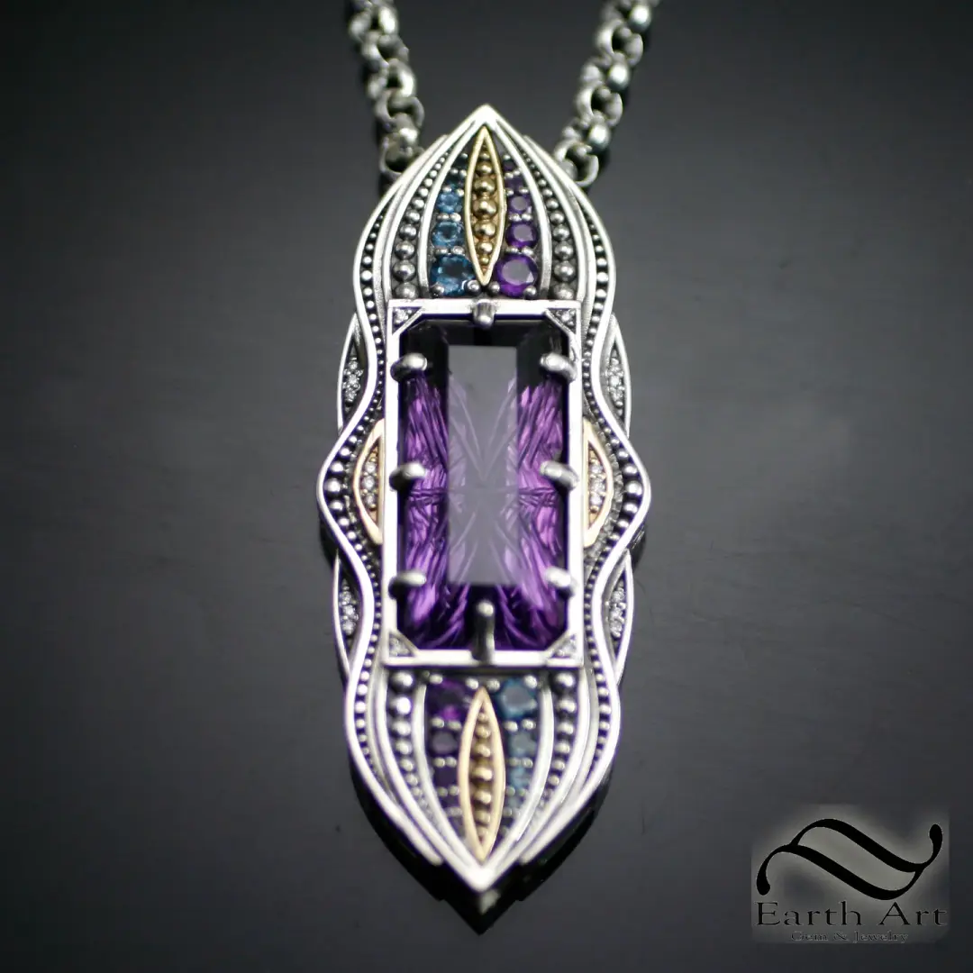 Fantasy cut Amethyst Statement pendant