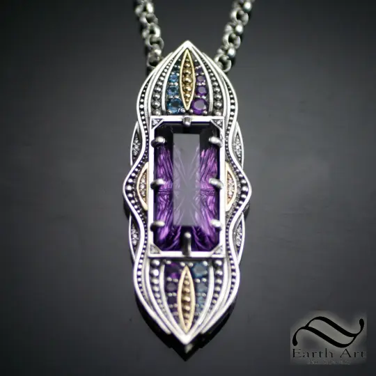 Fantasy cut Amethyst Statement pendant