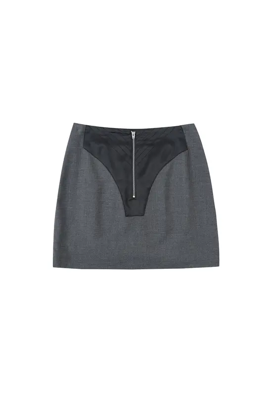 Career Woman Mini Skirt Gray