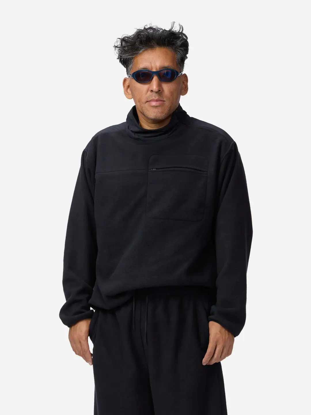 Asymmetrical Fleece ~ Black