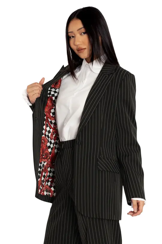 Pinstripe Oversized Blazer