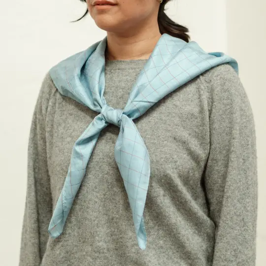 Light Silk Cowboy Scarf - Cass in Sky (PRE-ORDER FEBRUARY DELIVERY)