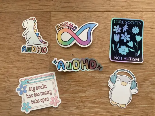 AuDHD themed sticket set of 6
