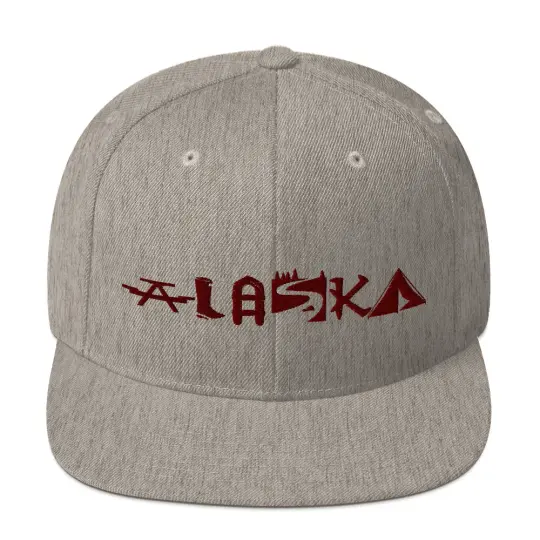 Alaska as Shapes - Maroon on Natural Heather