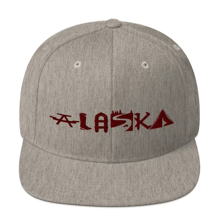 Alaska as Shapes - Maroon on Natural Heather