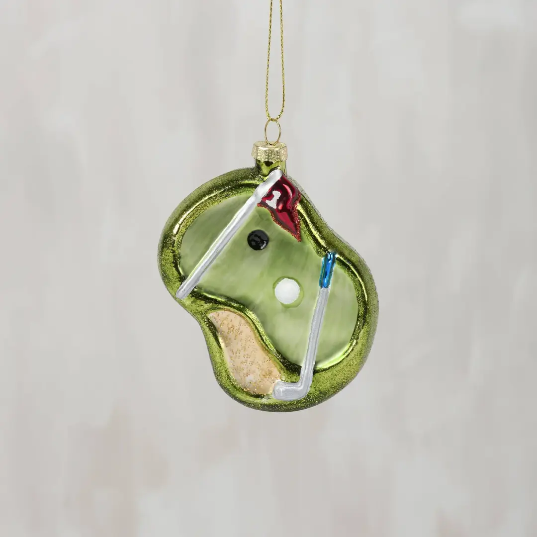 Putting Green Glass Xmas Orn