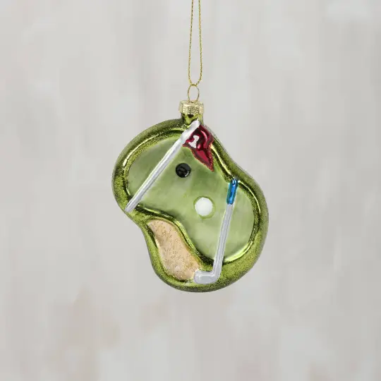 Putting Green Glass Xmas Orn
