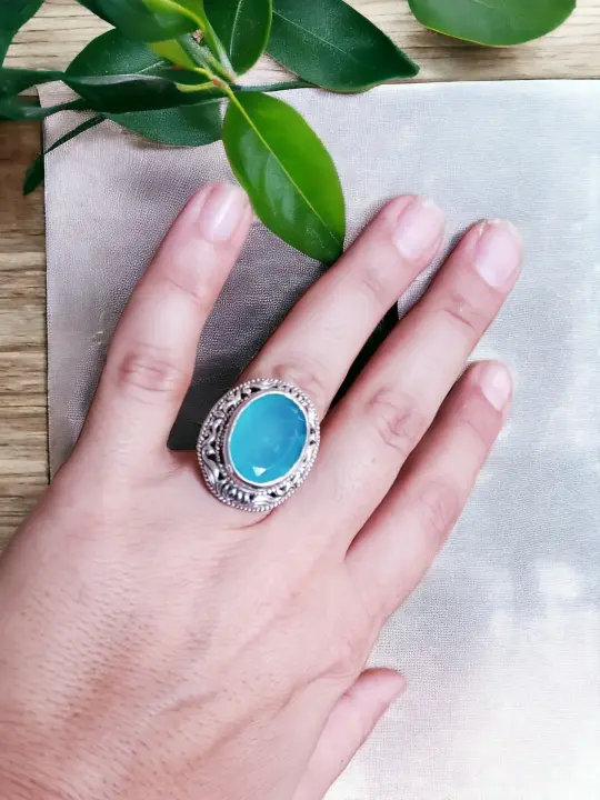 Chalcedony Silver Ring