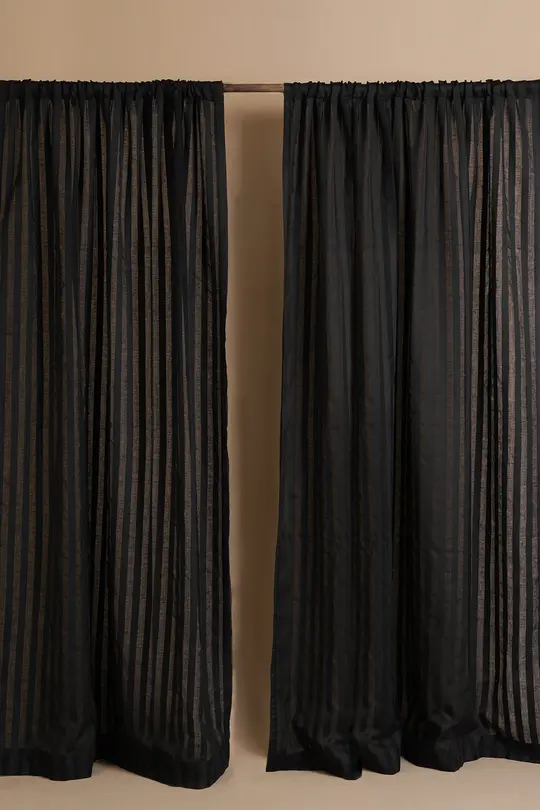 Striped linen curtains