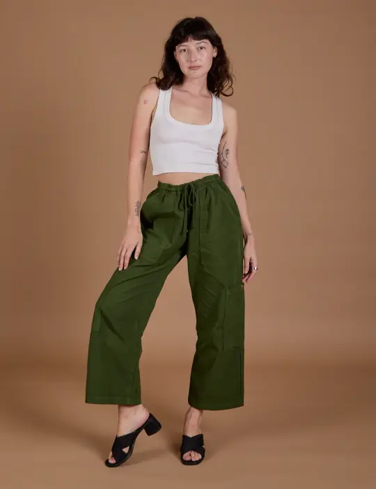 Drop Pocket Cargo Pants - Evergreen