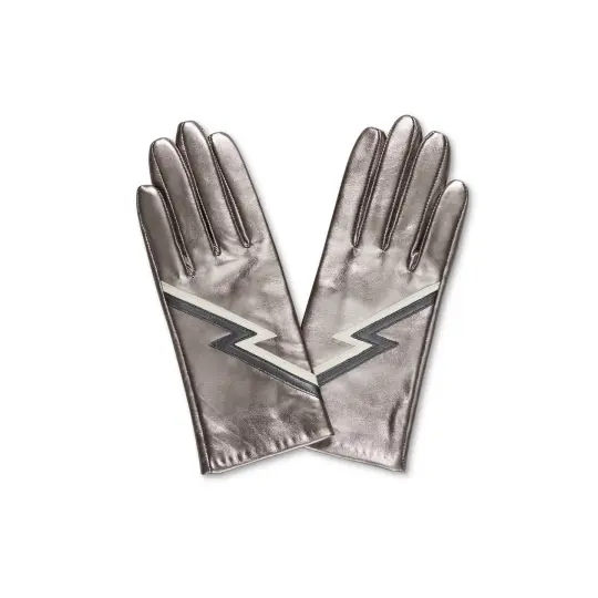 Metallic Ziggy Leather Gloves