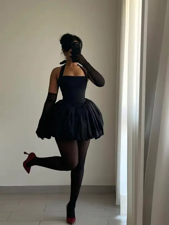 Minimalist Black A-Line Halter Bodycon Mini Summer Dress Homecoming Dress RS255