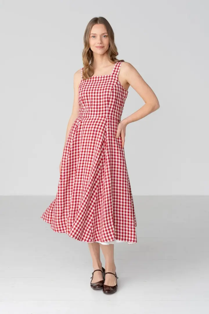 Pinafore – Sleeveless Linen Midi Dress
