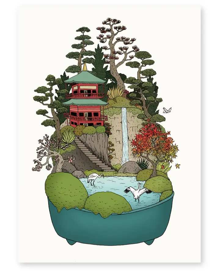 'Nachi Falls' Limited Edition Art Print