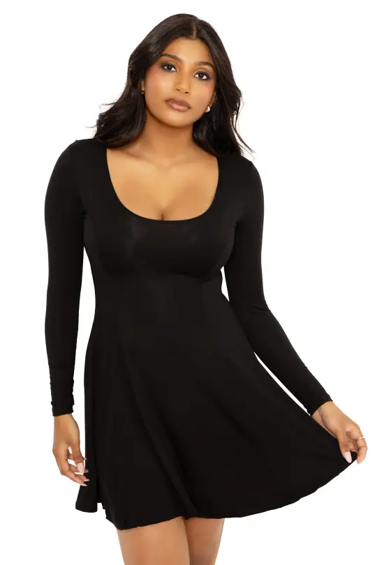 Black Long Sleeve Evil Cheerleader Dress