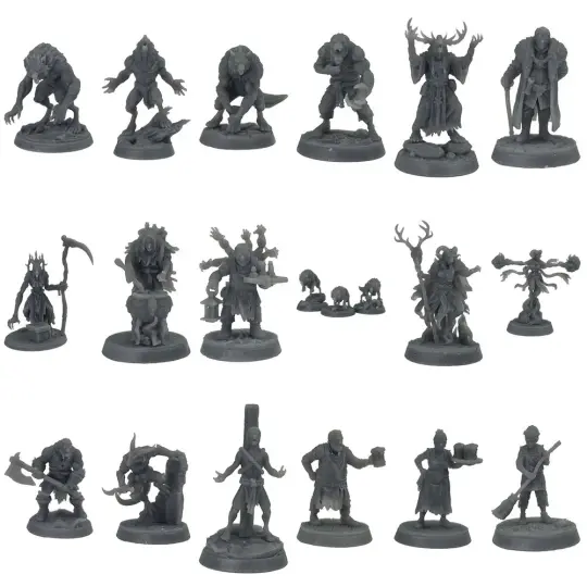 The Werewolf Curse: Complete Encounter Set of 18 RPG Miniatures (32mm)