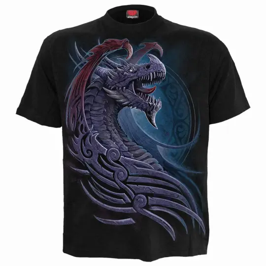 Dragon Borne T-Shirt - Viral Fantasy Gothic Aesthetic | Epic Battle Horn Design Black Tee
