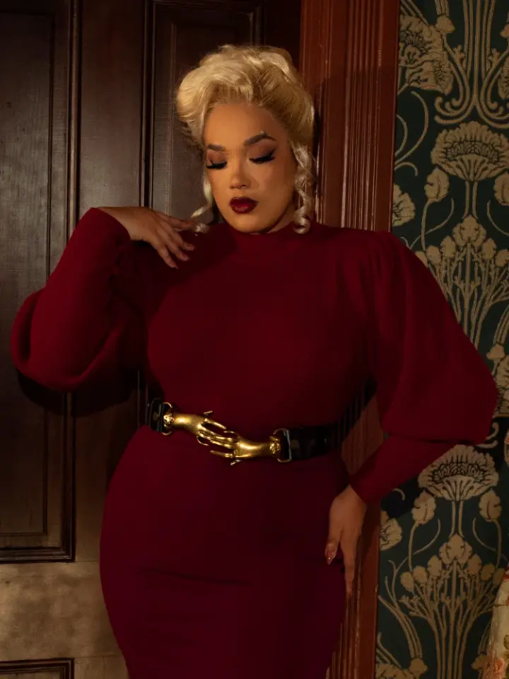 COMING BACK SOON - Victorian Cycling Pullover Sweater in Crimson