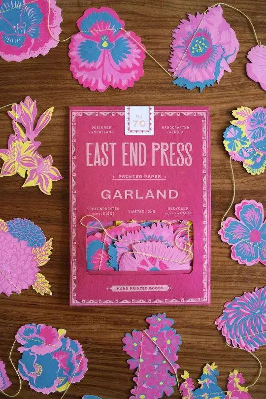 Summer Garden Screen Printed and Sewn Garland