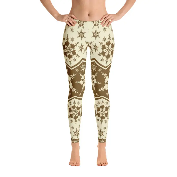 AK Snowflake Leggings - Brown/Cream