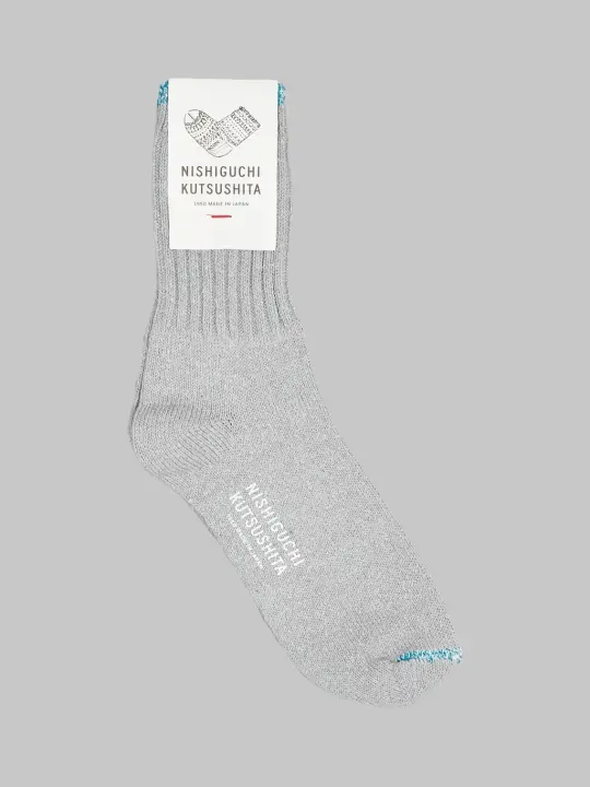 Nishiguchi Kutsushita Silk Cotton Socks Light Grey