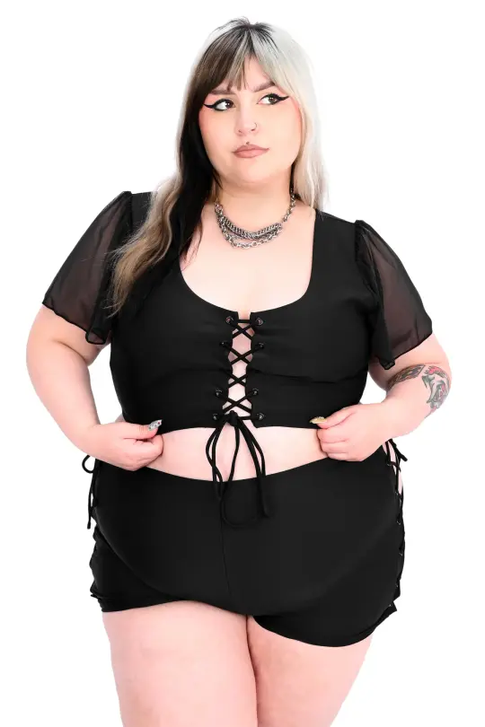 Maxine Lace Up Swim Top - No Restock! - L/3XL/4XL left!