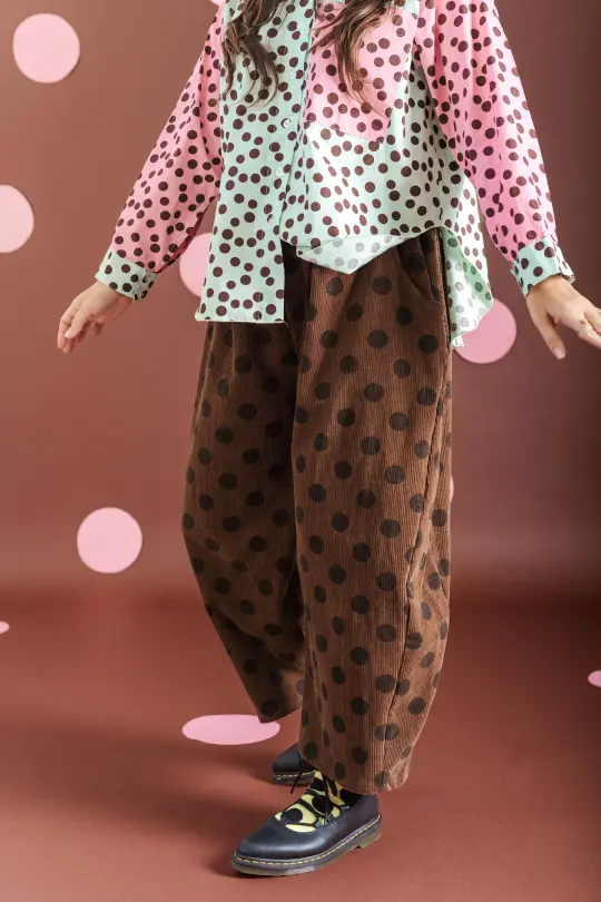 CHOCOLATE DOT CORDUROY BALLOON PANTS