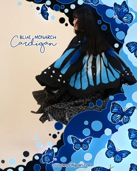 Blue Monarch Butterfly Cardigan