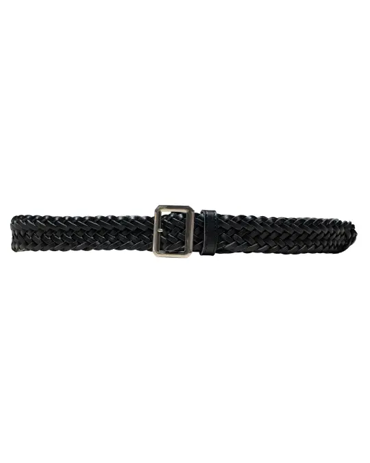 Phigvel Leather Mesh Belt Black
