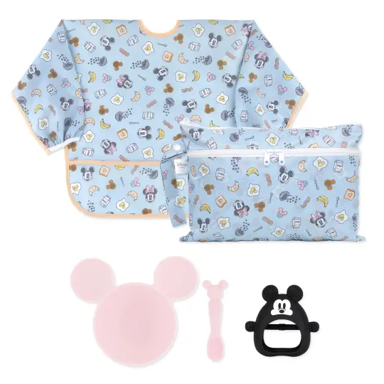 On-The-Go Mealtime 5-Piece Set: Mickey + Minnie Mouse Sunny Side Up Pink