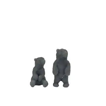 Unpainted 28mm 3D-printed resin bear cub pair, one sitting and one standing on its hind legs - tabletop RPG miniature for D&D, Pathfinder & wargaming