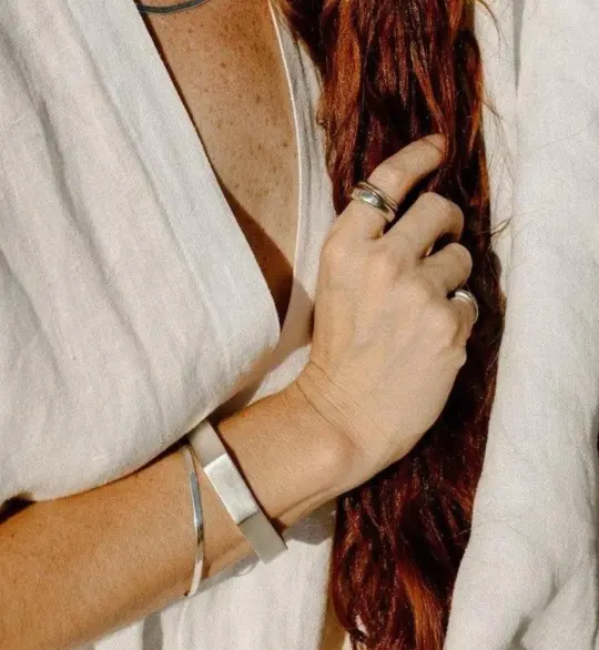 Slinky Herringbone Chain Bracelet - Silver