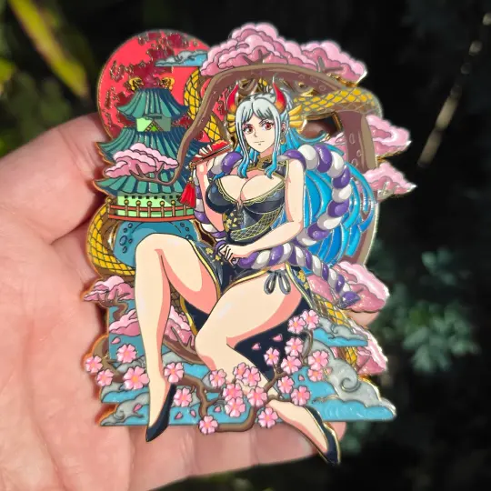 Crimson Moon Oni Pin (Black Dress)